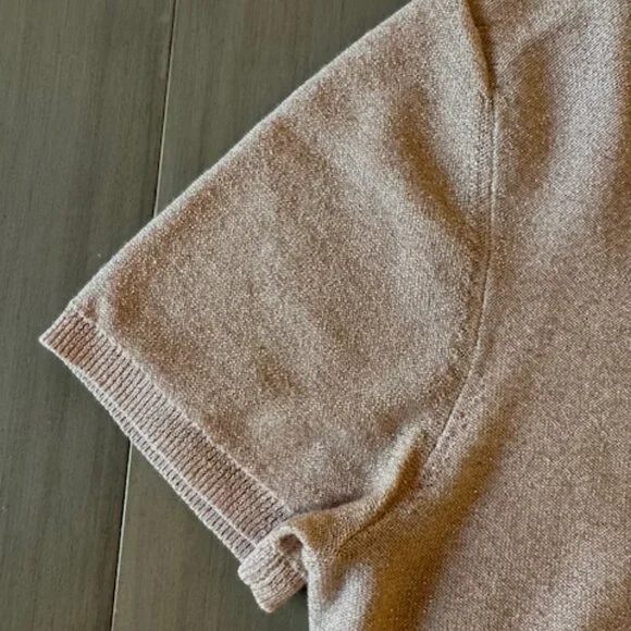 Brooks Brothers Shimmer Knit Short Sleeve Short Sleeve Sweater - Picture 8 of 12